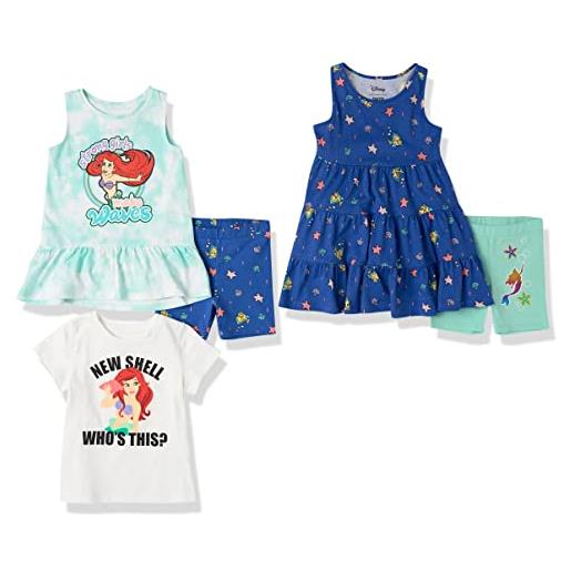 Amazon Essentials disney | marvel | star wars | frozen | princess set di capi da combinare e abbinare bambine e ragazze, pacco da 5, minnie skater, 3 anni