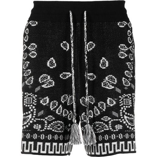 Alanui shorts con stampa bandana - nero