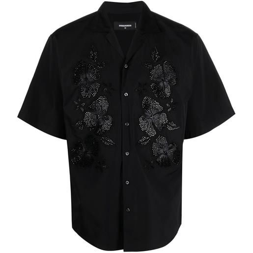 Dsquared2 camicia a fiori - nero