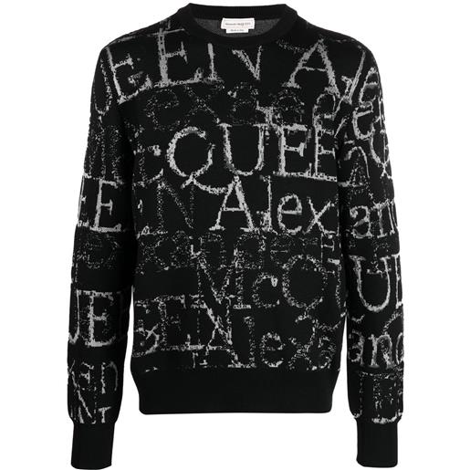 Alexander McQueen maglione girocollo con stampa - nero