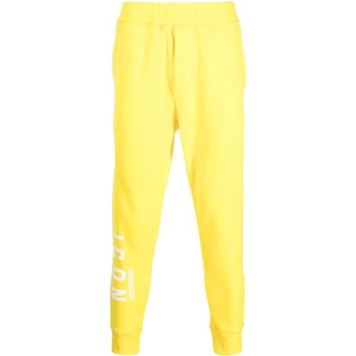 Dsquared2 pantaloni sportivi icon con stampa - giallo
