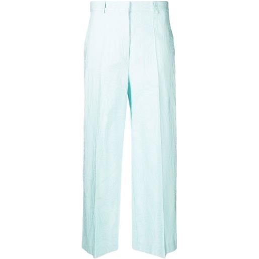 ETRO pantaloni crop con stampa paisley - blu