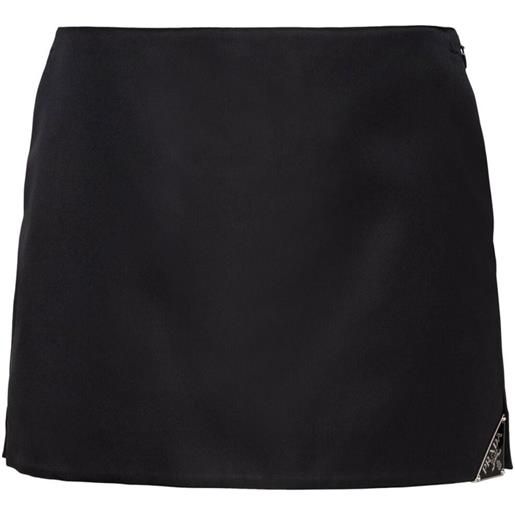 Prada minigonna con logo - nero