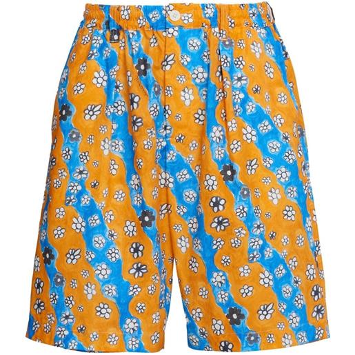 Marni shorts con stampa ondulata - arancione