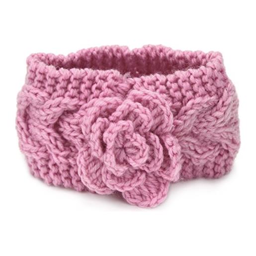 TININNA inverno caldo fiori lavorato a maglia cable knit fascia per capelli accessori per capelli copricapo hairband cerchietti turbante per le bambino rosa