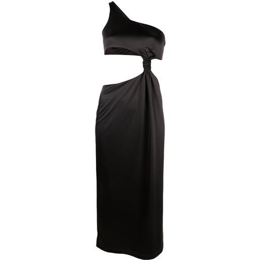 Versace abito midi belize lungo con inserti - nero