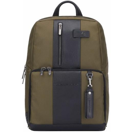 Piquadro letter backpack 39 cm scomparto per laptop oliva