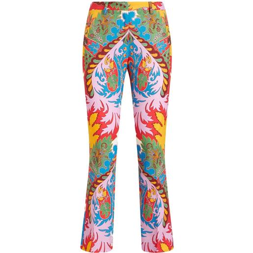ETRO pantaloni crop svasati con stampa paisley - multicolore