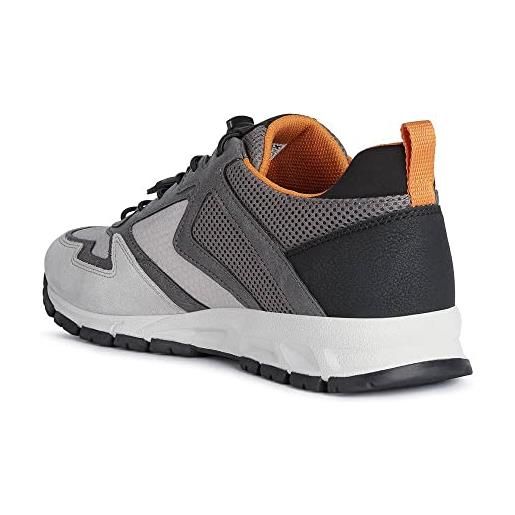 Geox u delray a, sneakers uomo, grigio (lt grey/grey), 41 eu