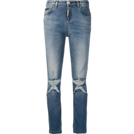 Philipp Plein jeans skinny effetto vissuto - blu