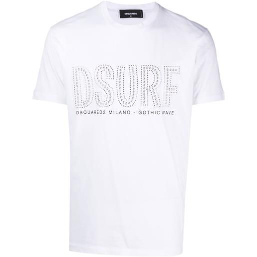 Dsquared2 t-shirt con logo di borchie - bianco