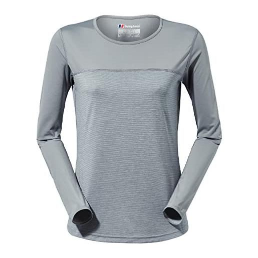Berghaus voyager - maglietta a maniche lunghe da donna a maglia, donna, t-shirt, 422187da2, mist monument/harbour, 20