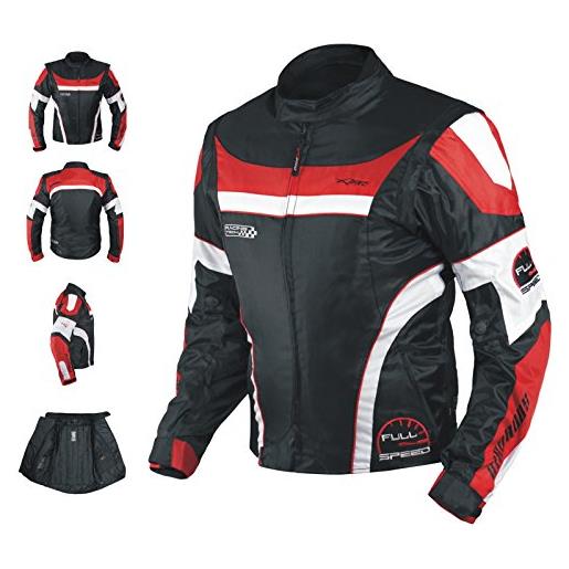 A-Pro giacca moto manica staccabile tessuto protezioni ce sfoderabile gilet rosso xl