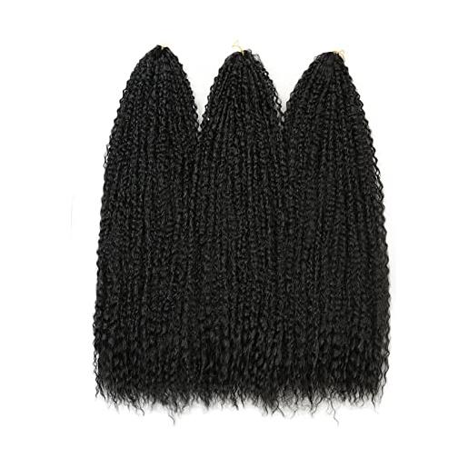 Melisay 3 confezioni di capelli ricci ricci afro crespi sintetici brasiliani intrecciati a onde profonde intrecciate all'uncinetto capelli lunghi per donne nere-1b