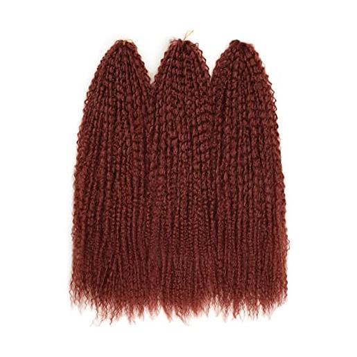 Melisay 3 confezioni di capelli ricci ricci afro crespi sintetici brasiliani intrecciati a onde profonde intrecciate all'uncinetto capelli lunghi per donne nere-350