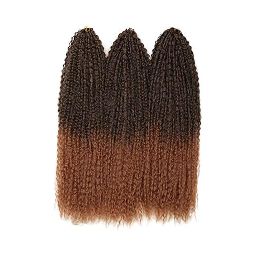 Melisay t30 - 3 confezioni di capelli ricci ricci afro crespi sintetici brasiliani intrecciati a onde profonde intrecciate all'uncinetto, capelli lunghi per donne nere