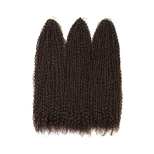 Melisay 3 confezioni di capelli ricci ricci afro crespi sintetici brasiliani intrecciati a onde profonde intrecciate all'uncinetto capelli lunghi per donne nere-4#