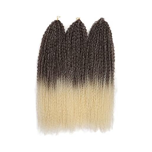Melisay t4/613 - 3 confezioni di capelli ricci afro crespi sintetici brasiliani intrecciati a onde profonde intrecciate all'uncinetto capelli lunghi per donne nere