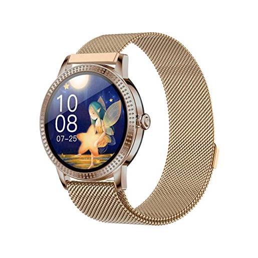 DCU TECNOLOGIC smartwatch jewel smart watch lega di zinco ultra leggera e sottile touch screen da 1,08 alta definizione ips colore oro rosa