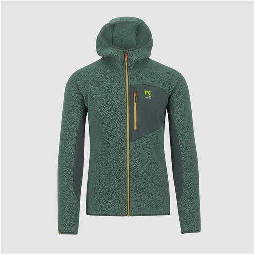 KARPOS 80's hoodie fleece smoke pine/jungle green
