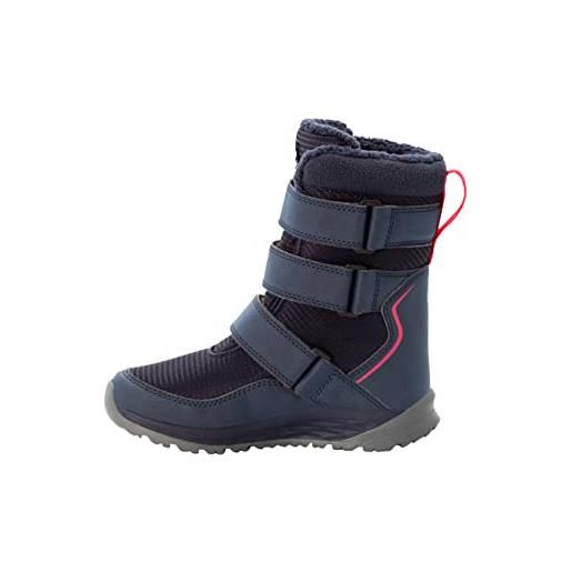 Jack Wolfskin polar boot texapore high vc k, stivali invernali unisex-bambini, ardesia/verde, 27 eu