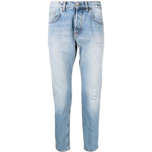 Eleventy jeans affusolati effetto schiarito - blu