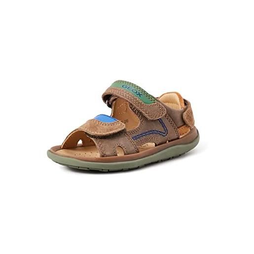 Geox j sandal lipari boy, sandali bambini e ragazzi, blu/giallo (navy/yellow), 29 eu