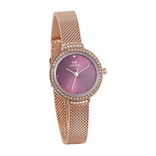 JewelryWe orologio da polso donna con strass braccialetto del quarzo rosegold tone steel mesh watch lusso elegante orologio da donna