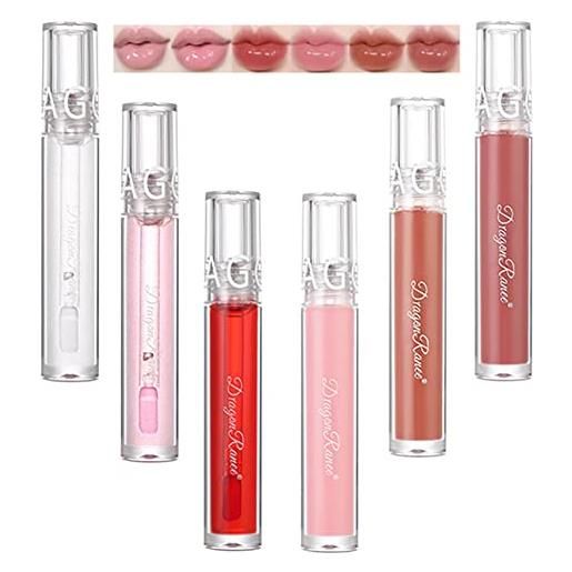 KTouler 6 colori liquido lucido labbra set rosso, lip gloss effetto idratante lunga durata trucco labbra
