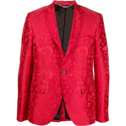 John Richmond blazer monopetto con effetto jacquard - rosso
