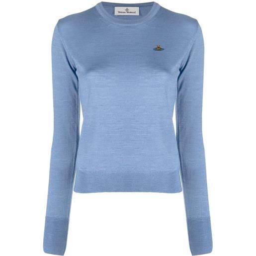 Vivienne Westwood maglione con ricamo orb - blu