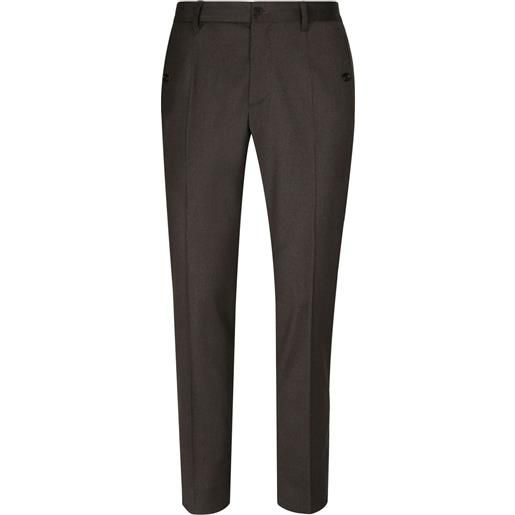 Dolce & Gabbana pantaloni sartoriali con logo - grigio