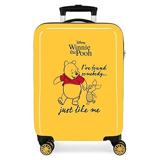 Pepe Jeans disney winnie the pooh valigia da cabina ocra 38 x 55 x 20 cm rigida abs chiusura a combinazione laterale 78 l 2 kg 4 ruote doppie bagaglio a mano, giallo, valigia cabina