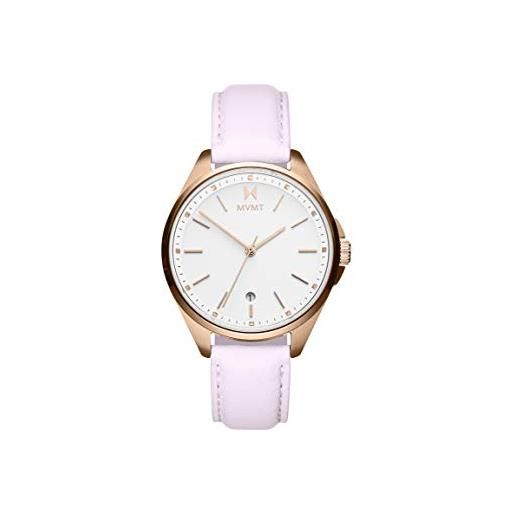 MVMT orologio analogico al quarzo da donna collezione coronada con cinturino in ceramica, pelle o acciaio inossidabile bianco/rosa (white/pink)