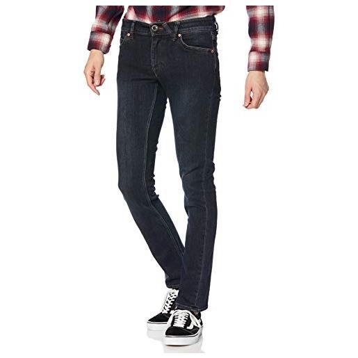 Volcom men's vorta slim fit stretch denim jean jeans, blu vintage, w38 / l30 uomo