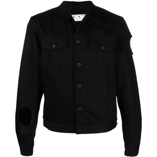 Off-White giacca denim con dettaglio cut-out - nero