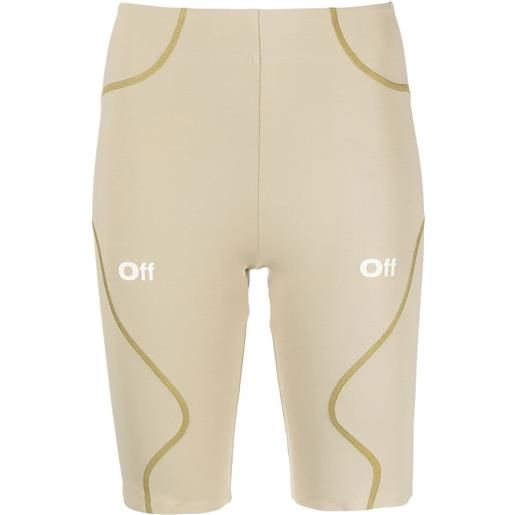 Off-White shorts biker con stampa - verde