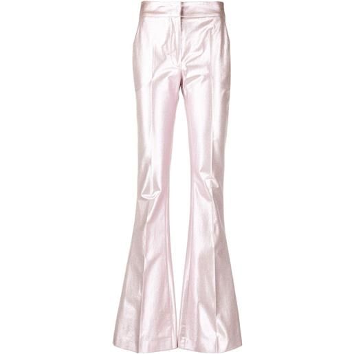 Genny pantaloni svasati metallizzati - rosa