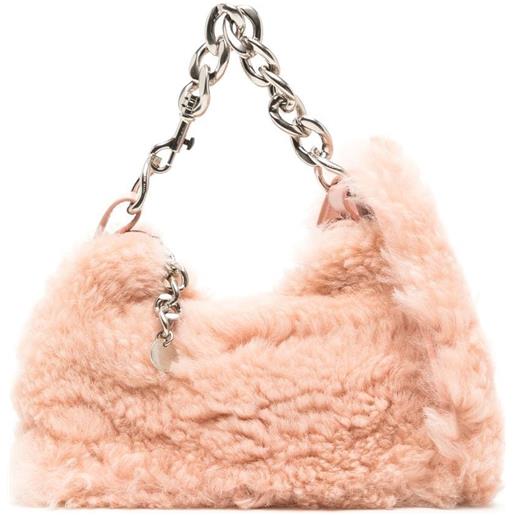 APEDE MOD borsa a spalla in shearling sintetico - rosa