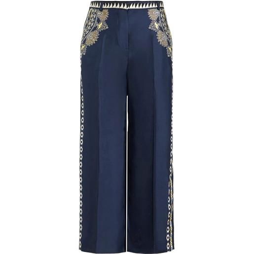 ETRO pantaloni con stampa paisley - blu