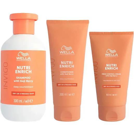 WELLA kit invigo nutri-enrich shampoo 300ml + balsamo 200ml + crema 150ml