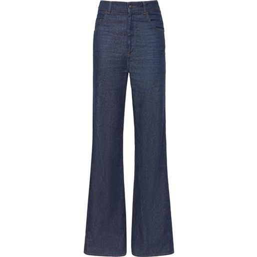 LORO PIANA jeans larghi okayama in denim di cotone e lino