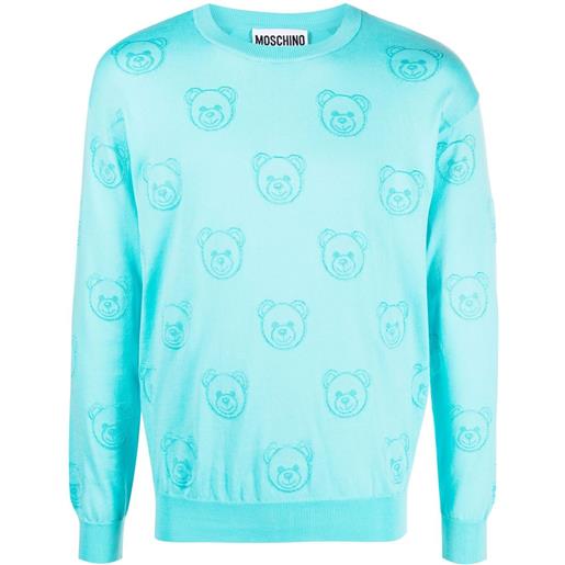 Moschino abito con stampa toy bear - blu