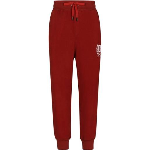 Dolce & Gabbana pantaloni sportivi con logo dg - rosso