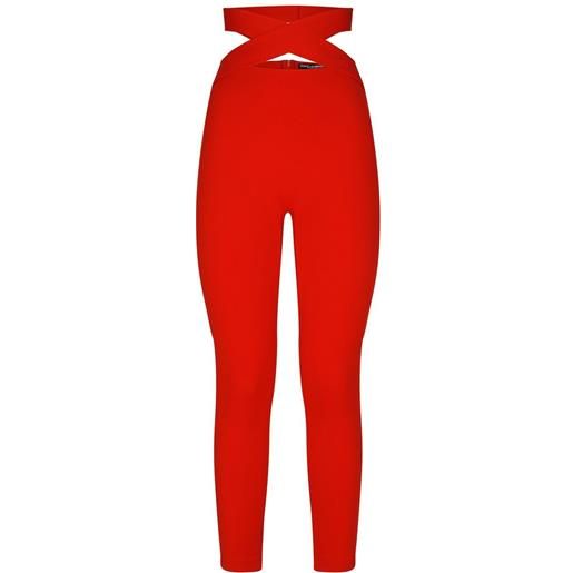 Dolce & Gabbana leggings a vita alta con inserti - rosso