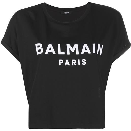 Balmain t-shirt crop - nero