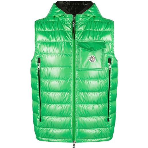 Moncler gilet imbottito con applicazione - verde