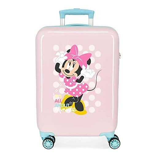 Disney minnie play all day valigia da cabina rosa 38 x 55 x 20 cm rigida abs chiusura a combinazione laterale 34 l 2 kg 4 ruote doppie attrezzature a mano