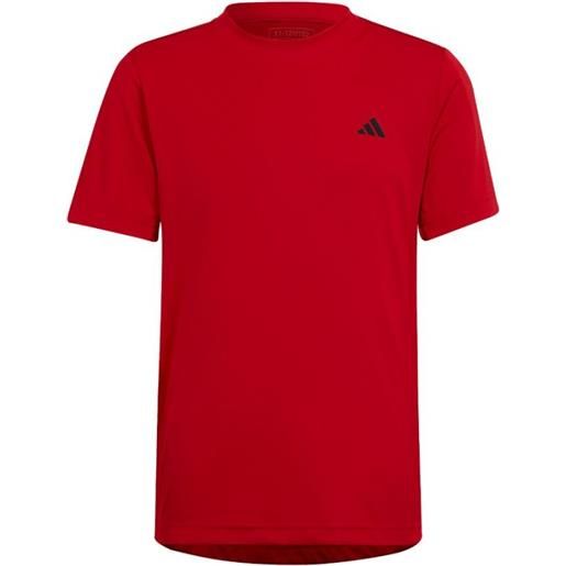 Adidas Junior b club tee scarlet t-shirt m/m tennis rossa junior bimbo