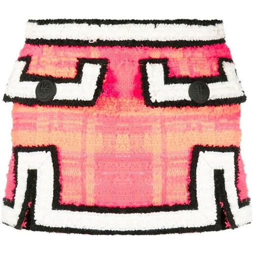Dsquared2 minigonna in tweed con stampa - rosa